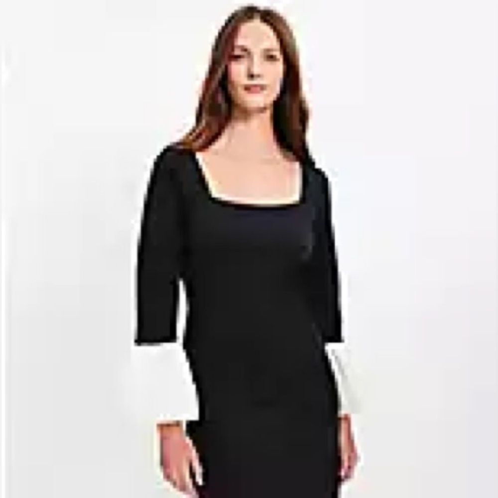NWT Party Dress - LOFT Black Ponte Mini Dress 8p